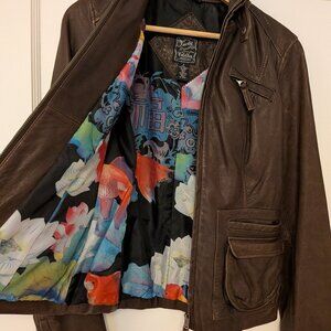 Lucky Brand Women’s Leather Moto Jacket